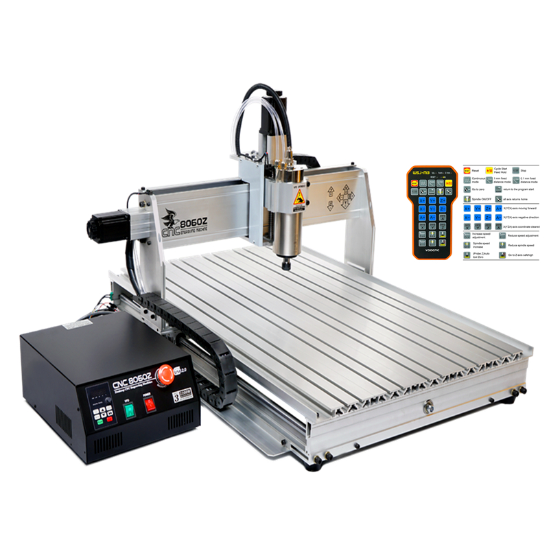Гравировальный станок с ЧПУ YOOCNC 8060Z 2200 Вт для работ с ПВХ АБС печатными платами деревом алюминием 